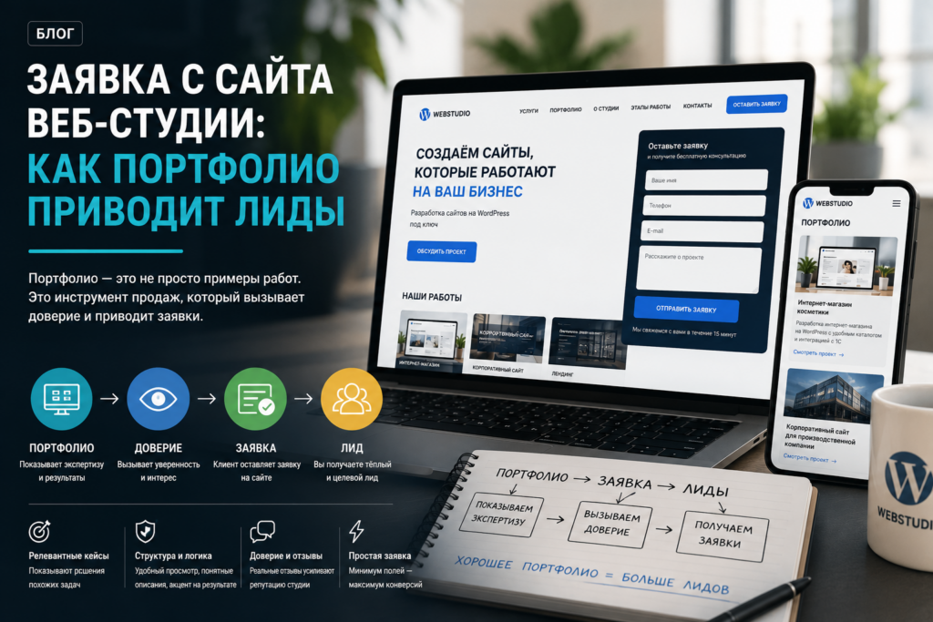 Заявка с сайта веб-студии: как портфолио приводит лиды