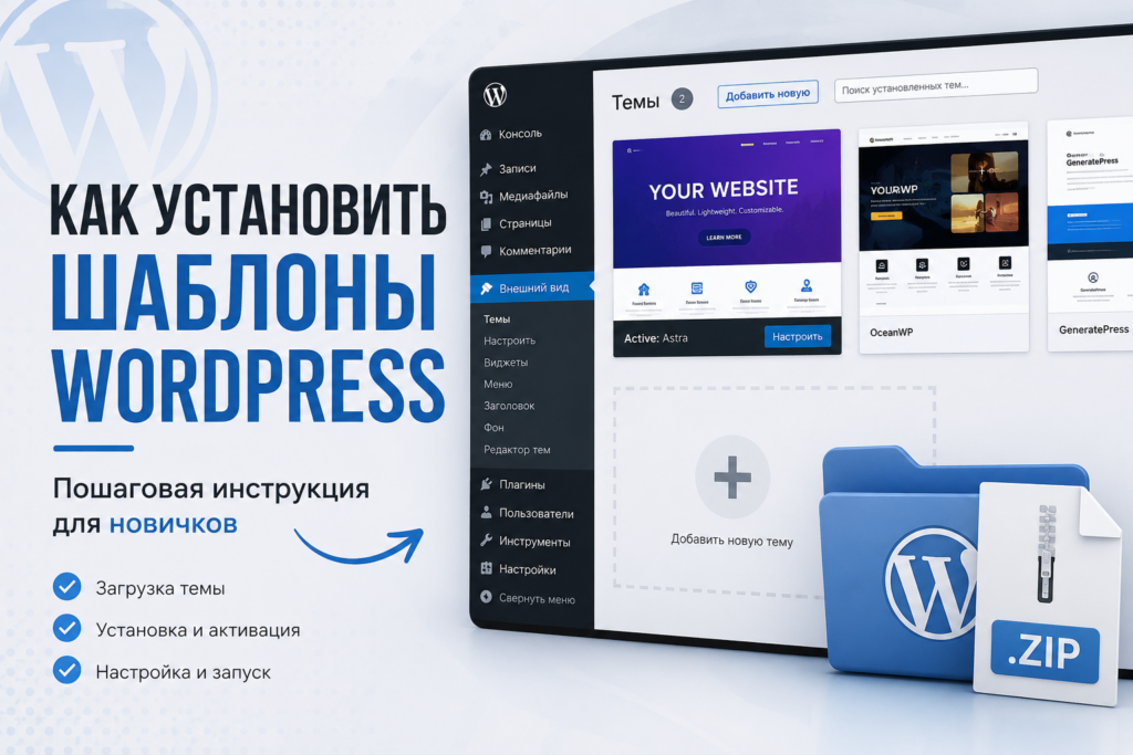 Как установить шаблоны WordPress: 3 способа установки темы (2026)