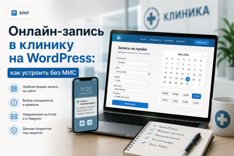 Онлайн-запись в клинику на WordPress: как устроить без МИС